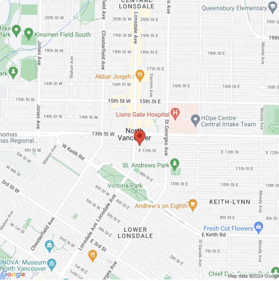 Map to Surge Neuro Physio in North Vancouver, BC